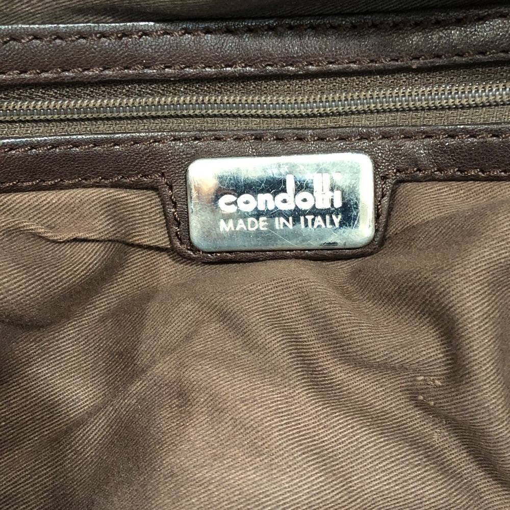 Condotti Italian Leather Handwoven Tote - Dark Brown, Large - Picture 10 of 10